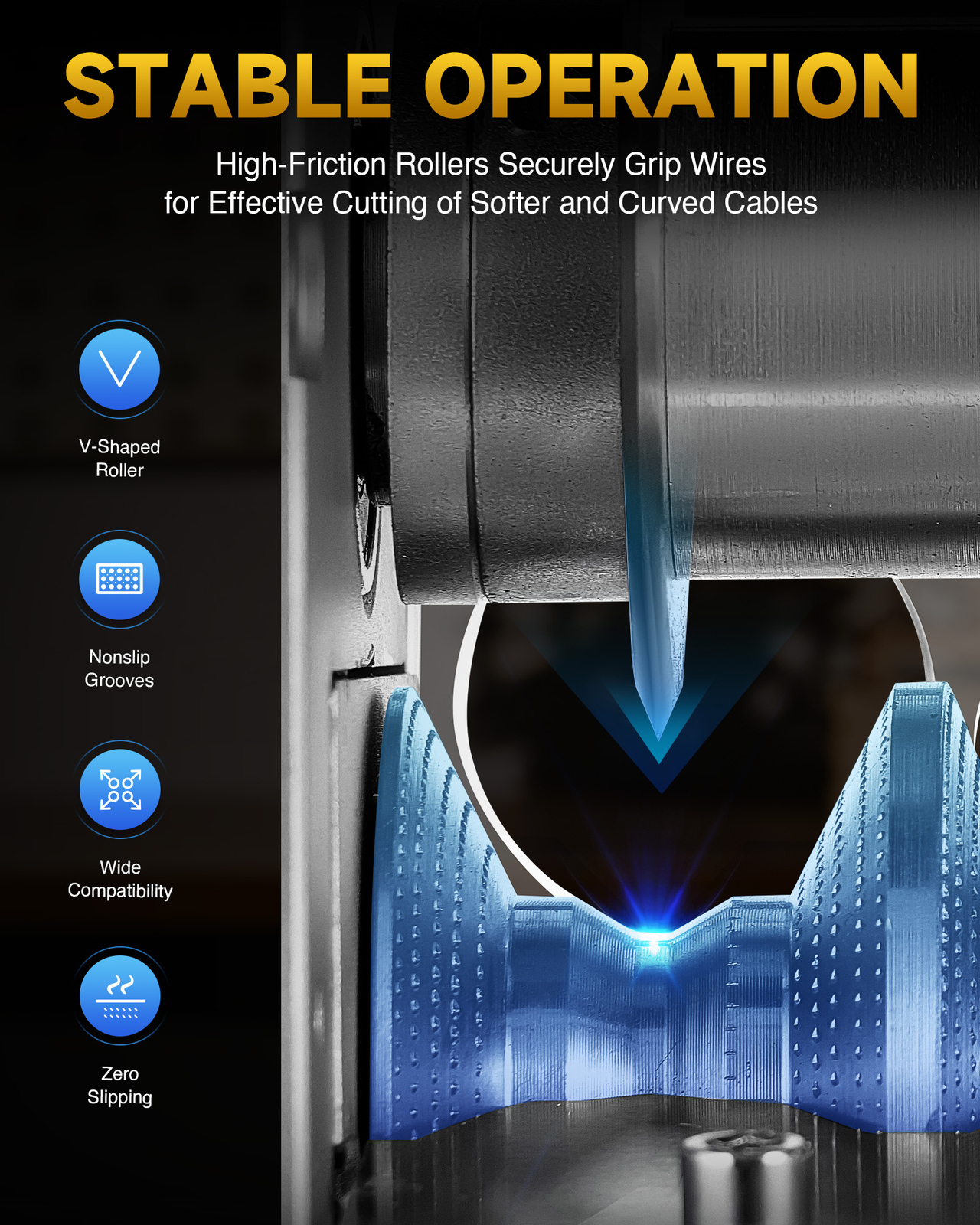 CREWORKS 370W Electric Wire Stripping Machine 0.06-1.5in Power Cable Stripper
