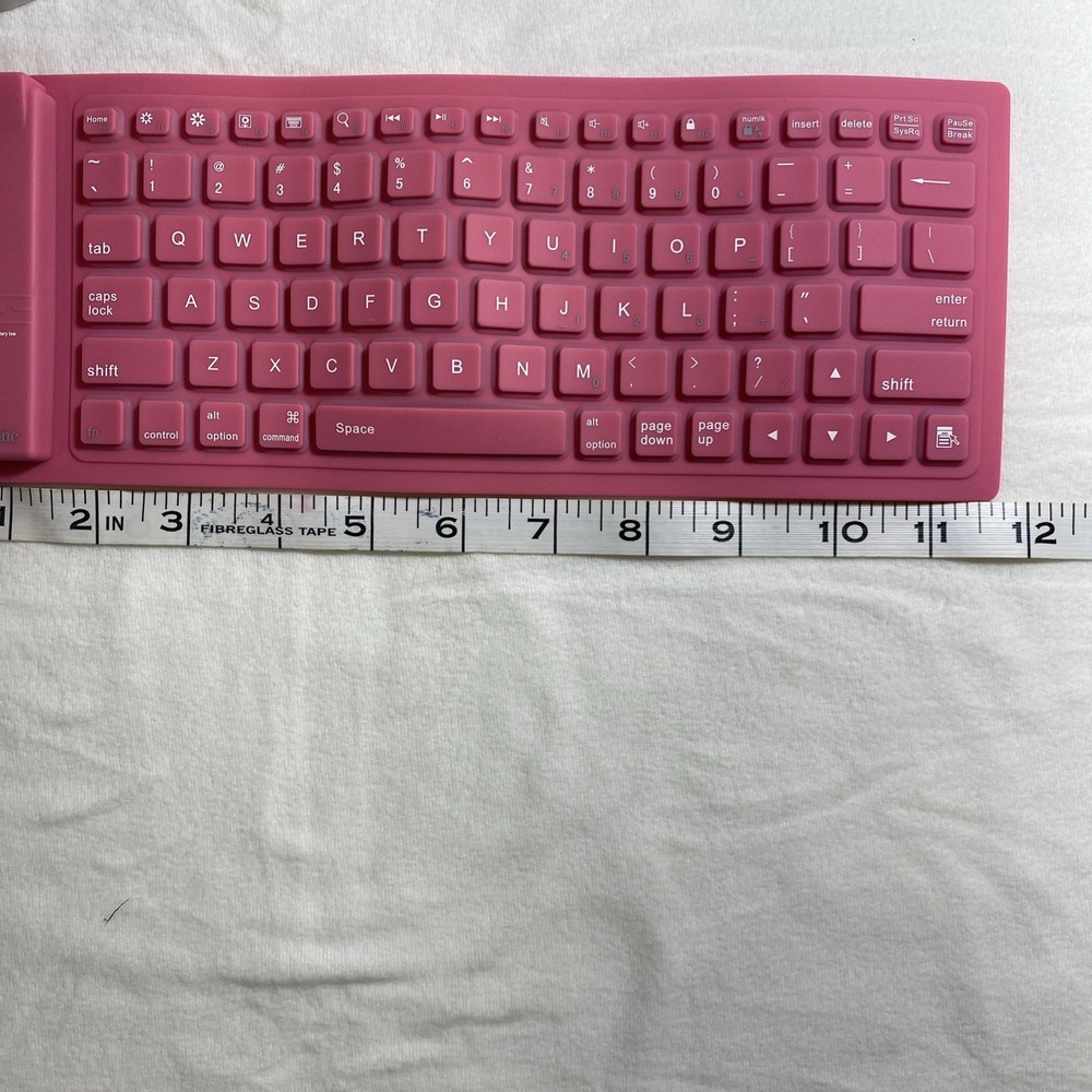 Brookstone Bluetooth Wireless Roll-Up Keyboard 789725 Pink