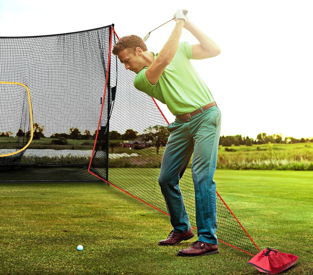 Roundfunny 2 Pcs Golf Net Attachment for 7Ft Golf Practice Hitting Nets with 2 S