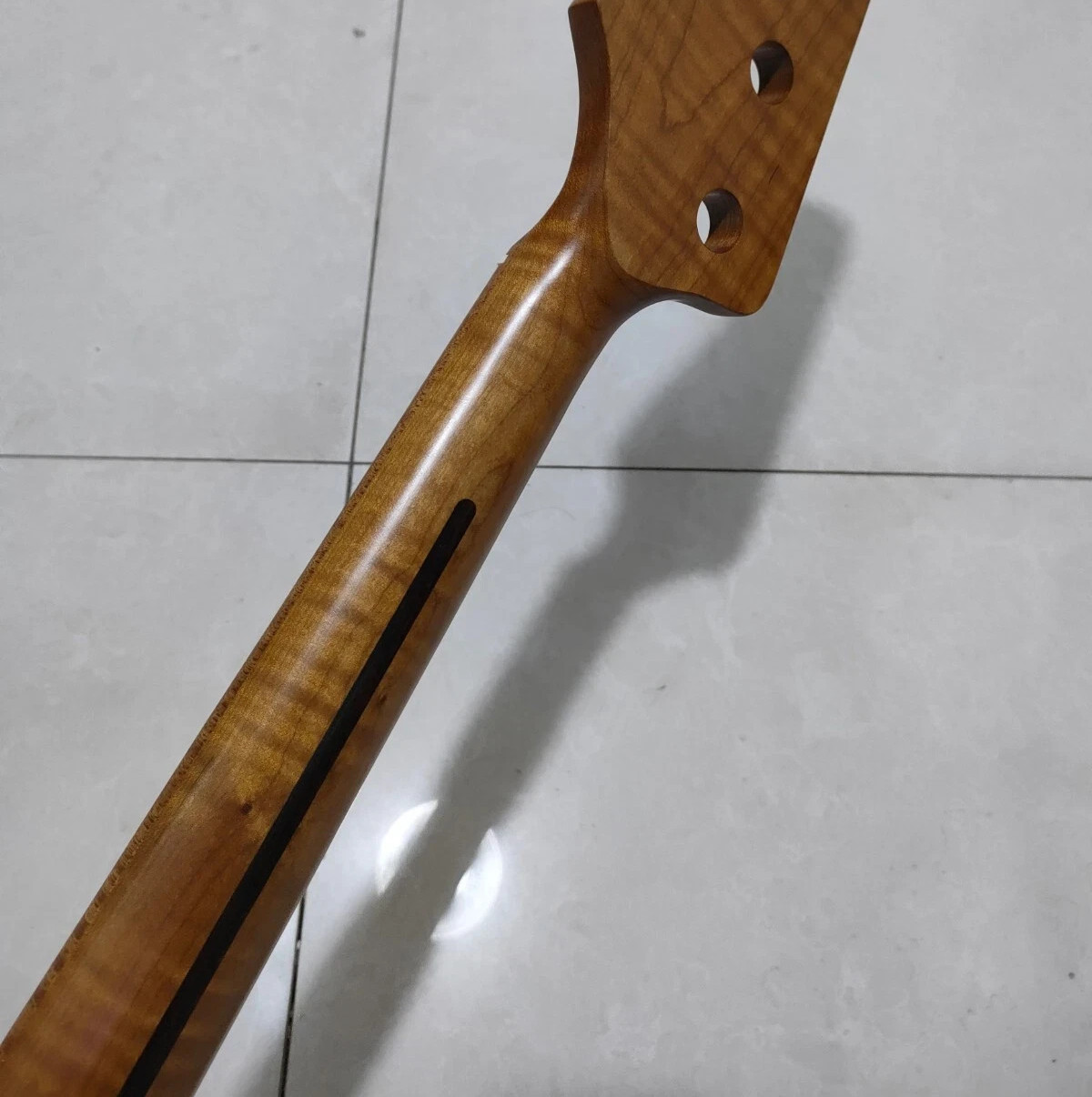 Roasted Flame Maple Fretless BASS Bass guitar neck 20 fret 34inch Replacement