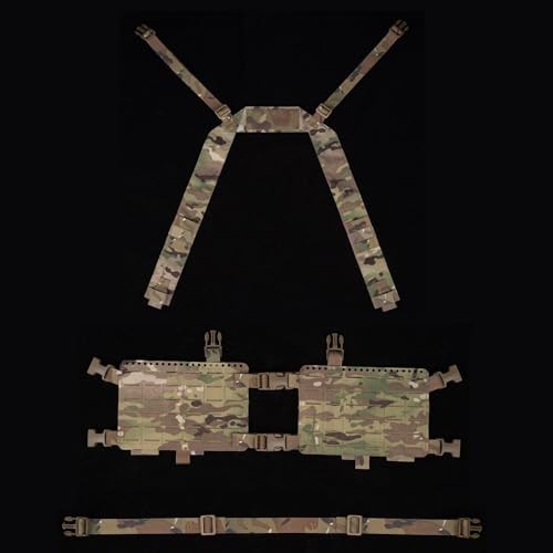 Tactical Chest Pack,Placard Split Front Chest Rig MOLLE System One Size Cp