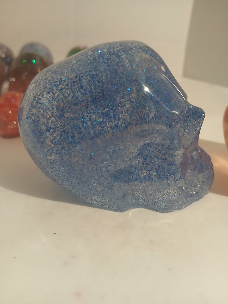 Handmade Large Epoxy Resin Multicolor Skulls