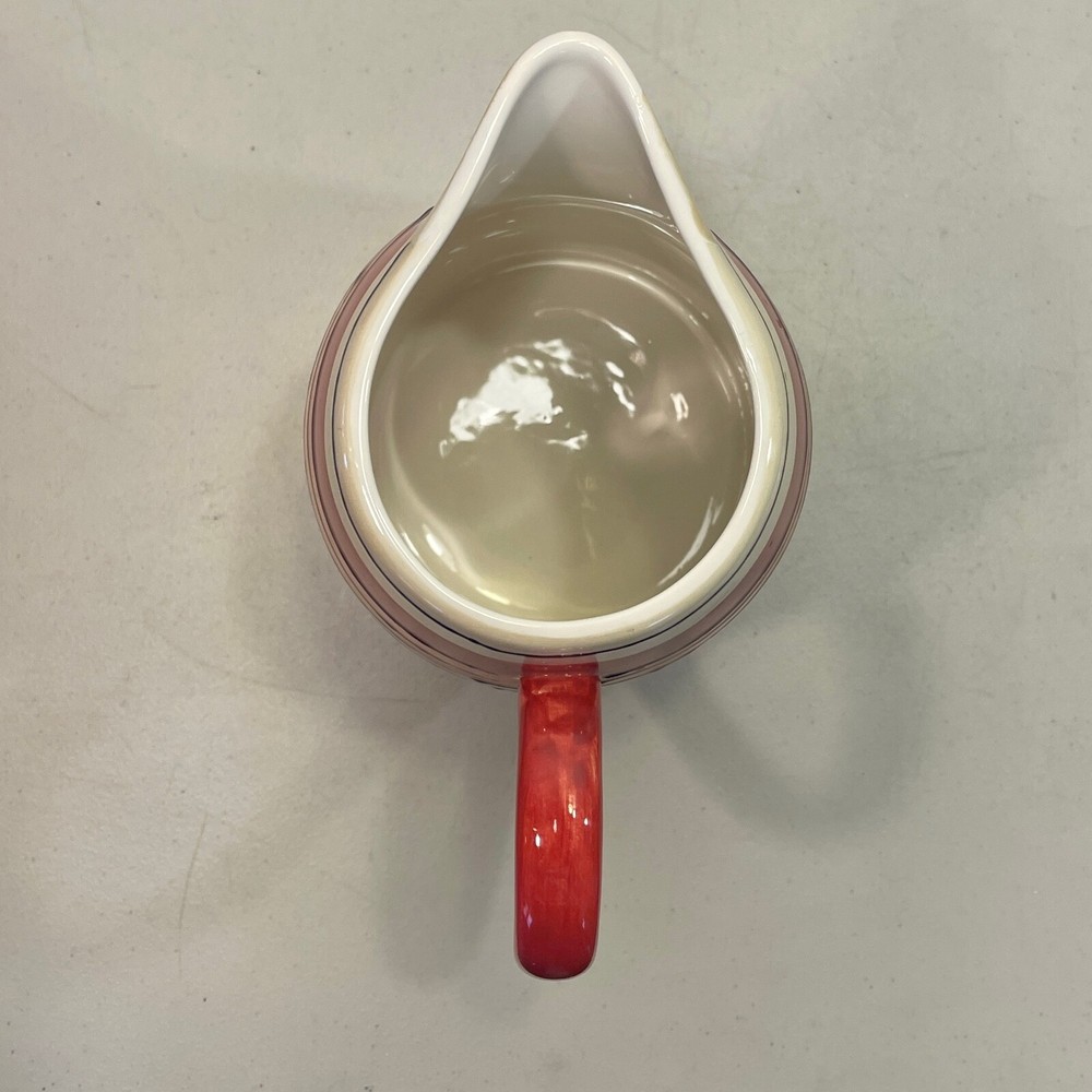 PFALTZGRAFF Pitcher Hot Salsa Dinnerware Stoneware Stripes Orange Red 80 Oz