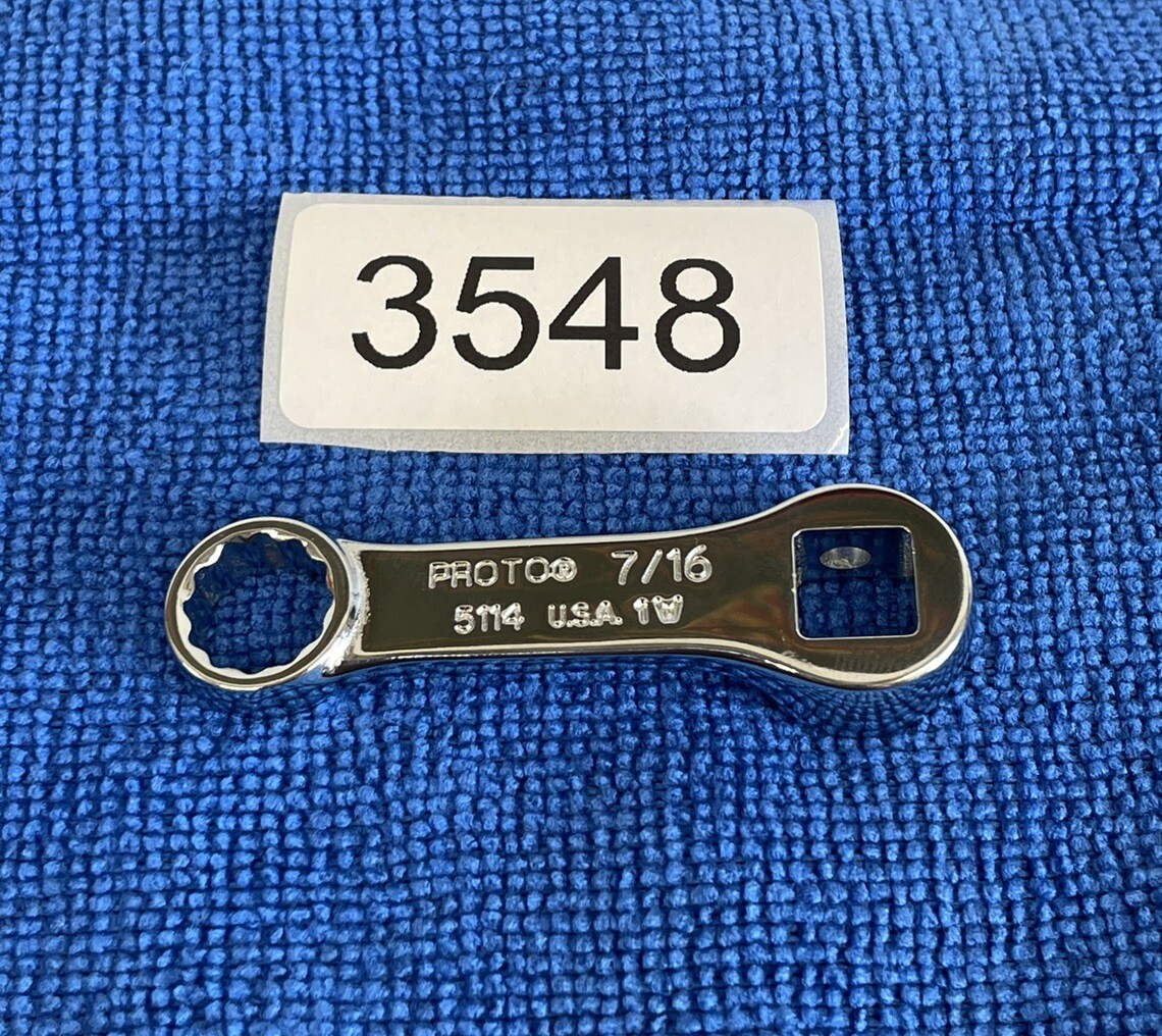 Proto J5114 7/16" Box End Torque Adapter, 3/8" Drive Crowfoot Wrench