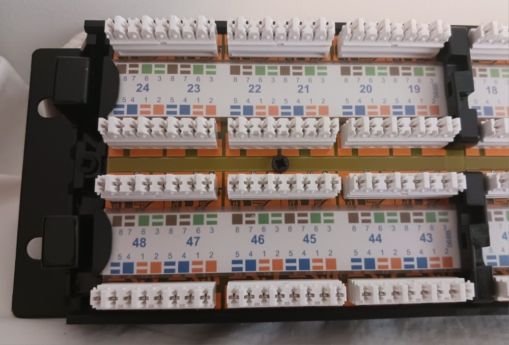 HellermannTyton 48 Port Patch Panel, 2U, Black. NEW. Free Shipping