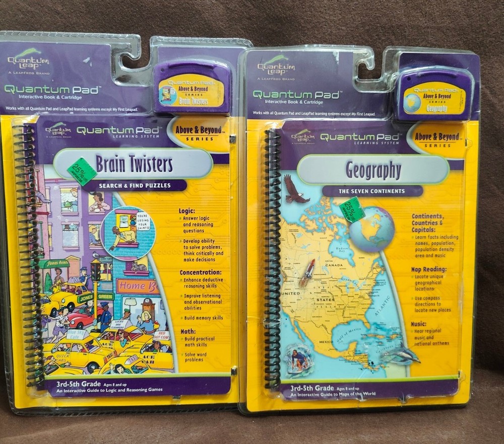 LeapFrog Quantum Leap Interactive Book With Cartridge 3rd-5th Grade Brain...