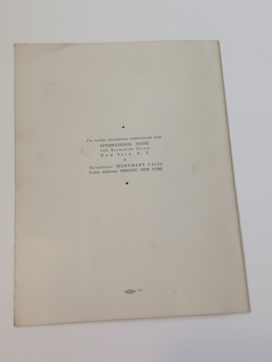 c1930s International House NYC Brochure Guide Student Accommodations New York