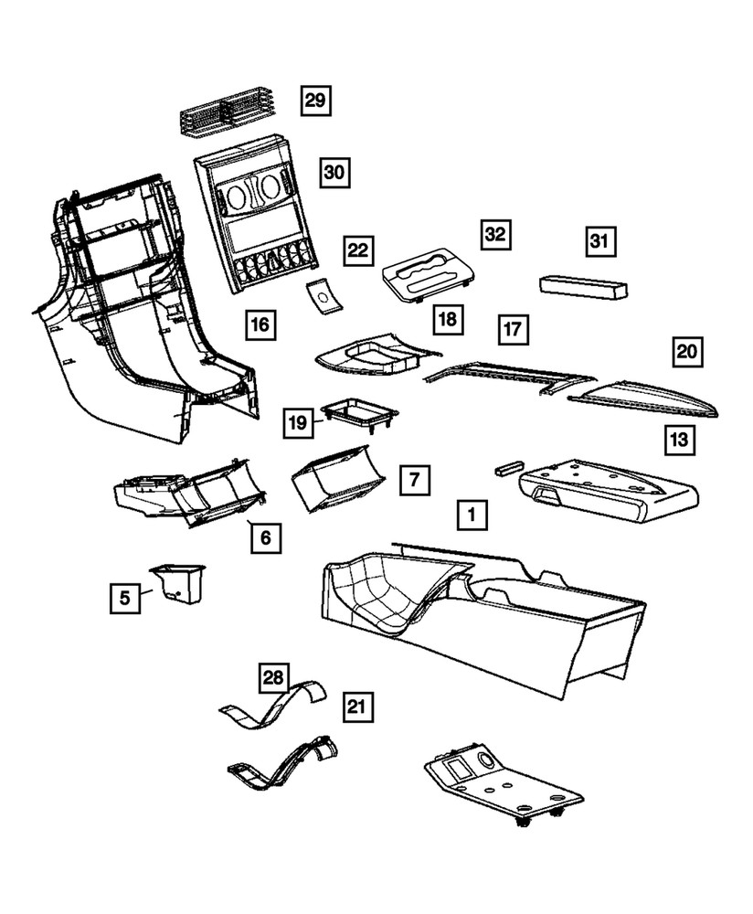 Genuine Mopar Center Console Bezel YB07XZAAA