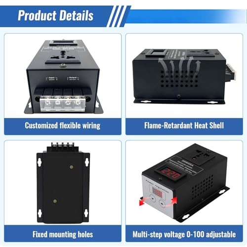 10000W Variable Speed Controller SCR Voltage Controller Fit for Router Fan