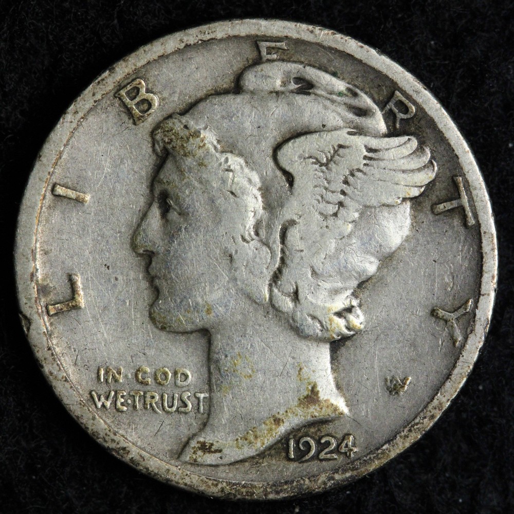 1924-D Mercury Silver Dime VF E251 ZIL