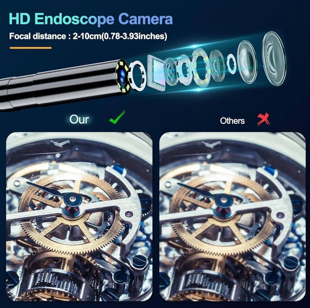 SKYBASIC Endoscope Camera with Light, 4.3'' LCD Screen HD Digital Handheld