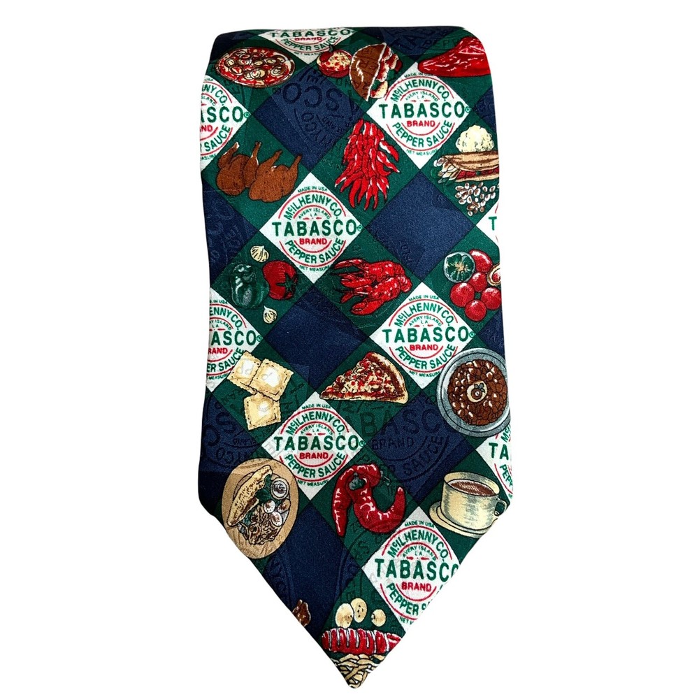 Tabasco Men's 100% Silk Tie, Argyle Pattern