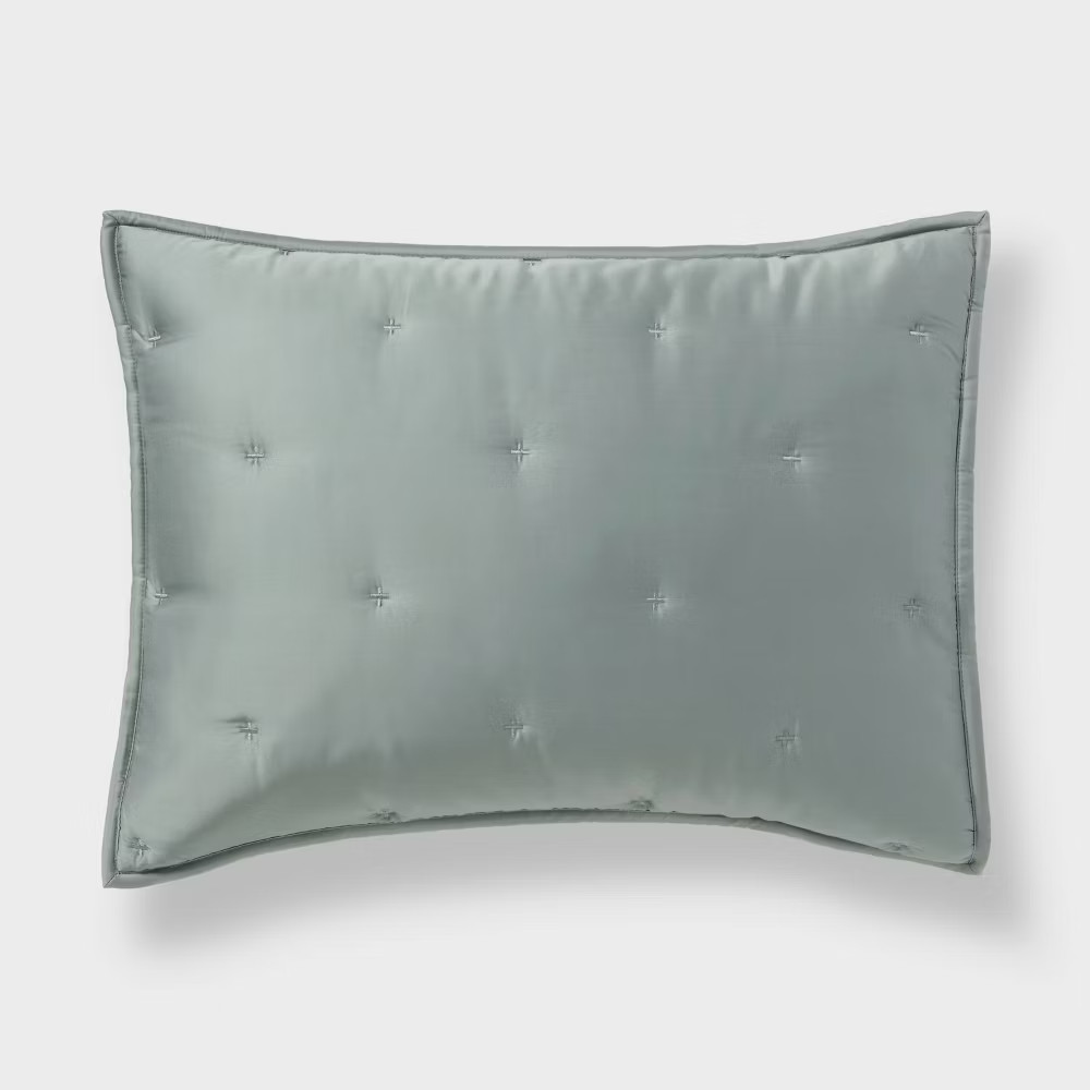 Threshold Lyocell Satin Comforter Set Cooling Breathable Solid, Teal Green, King