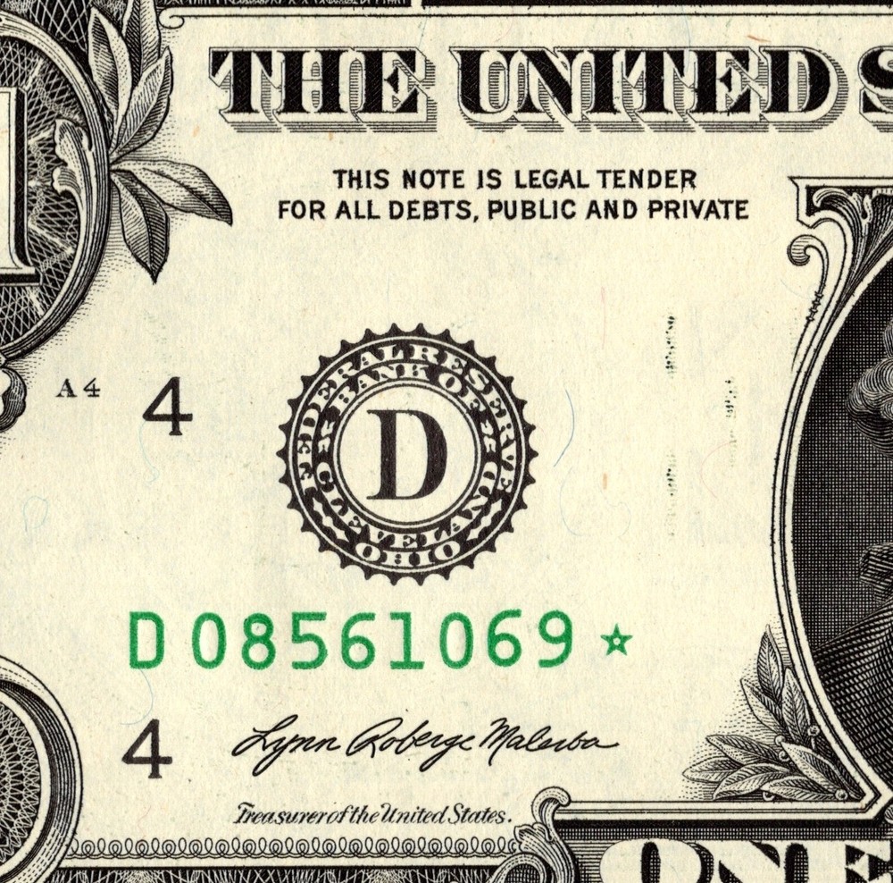 2021 D Star Note One Dollar Bill Regular Run Pack Note D08561069*