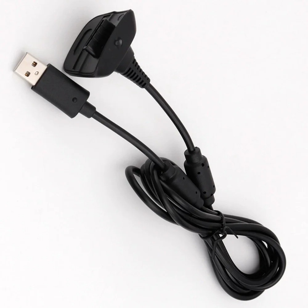 USB Charging Cable Replacement Charger For Xbox 360 Black Wireless Controller