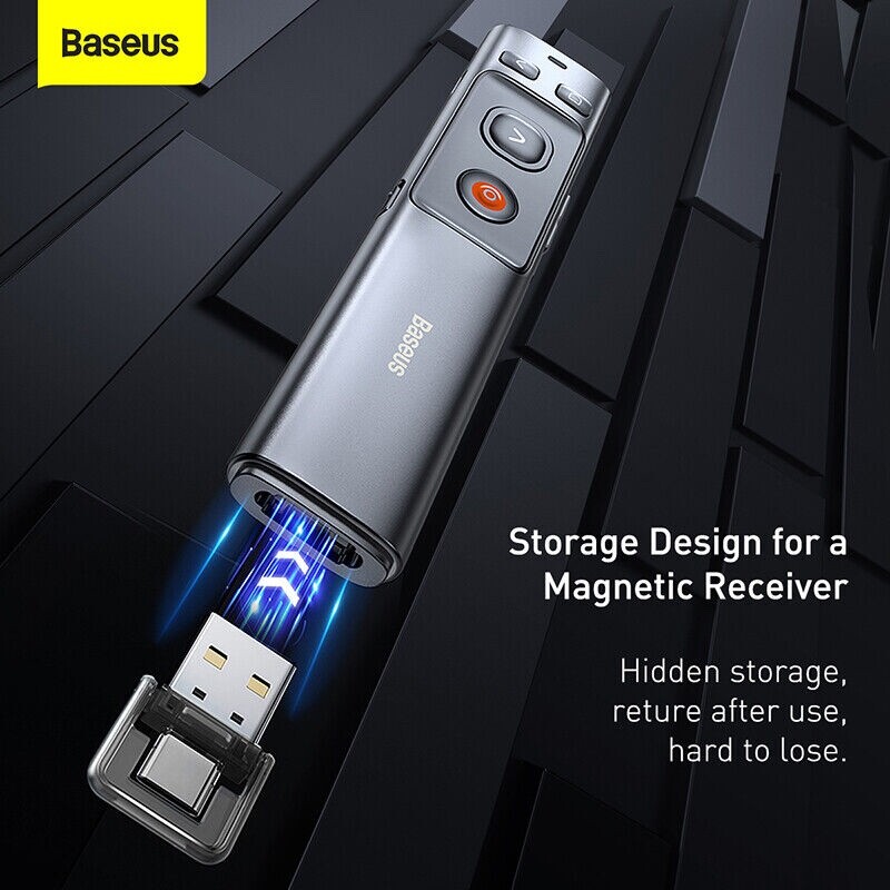 Baseus Wireless USB Powerpoint Presentation PPT Flip Pen Laser Pointer Clicker
