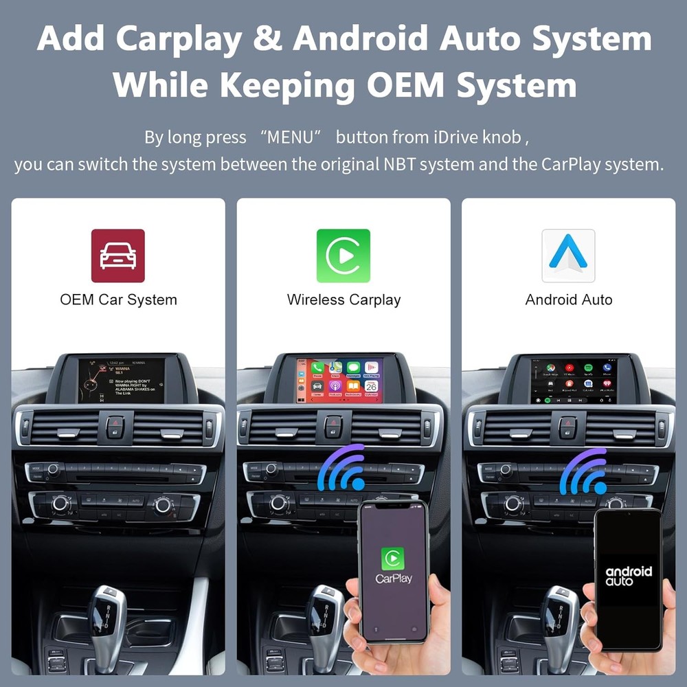 Wireless CarPlay Android Auto Retrofit Kit Decoder Box for BMW NBT 2012-2017 US