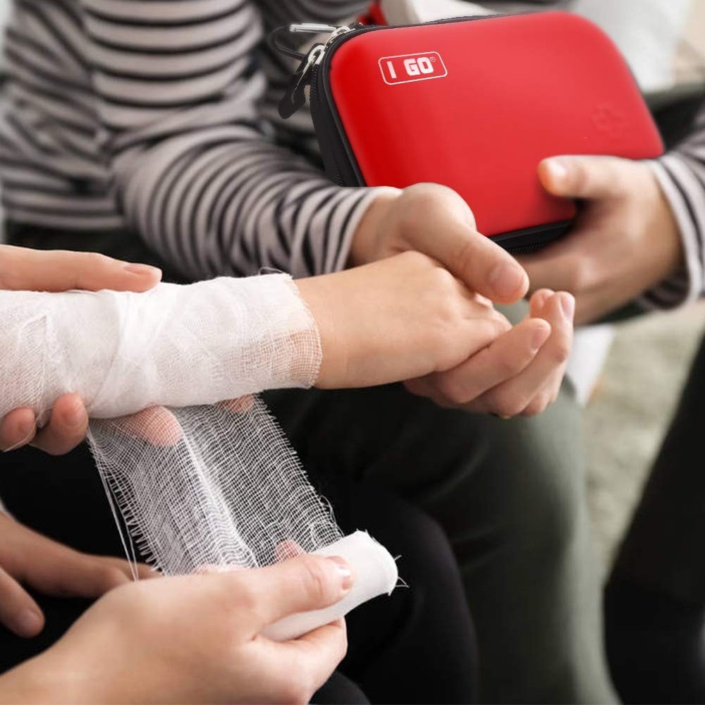 85 Pieces Hard Shell Mini Compact First Aid Kit, Small Personal Emergency Sur...