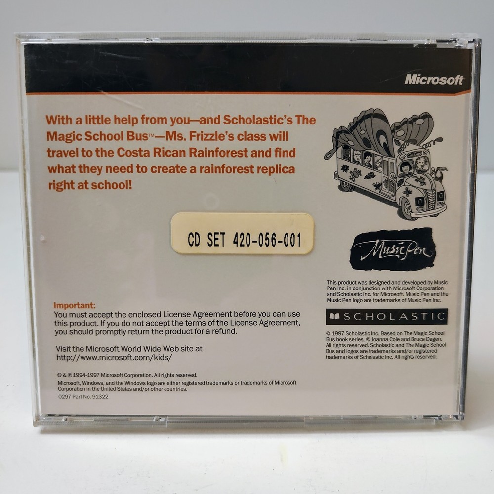 The Magic School Bus Rainforest Schoolastics 1996 PC CD-ROM Microsoft