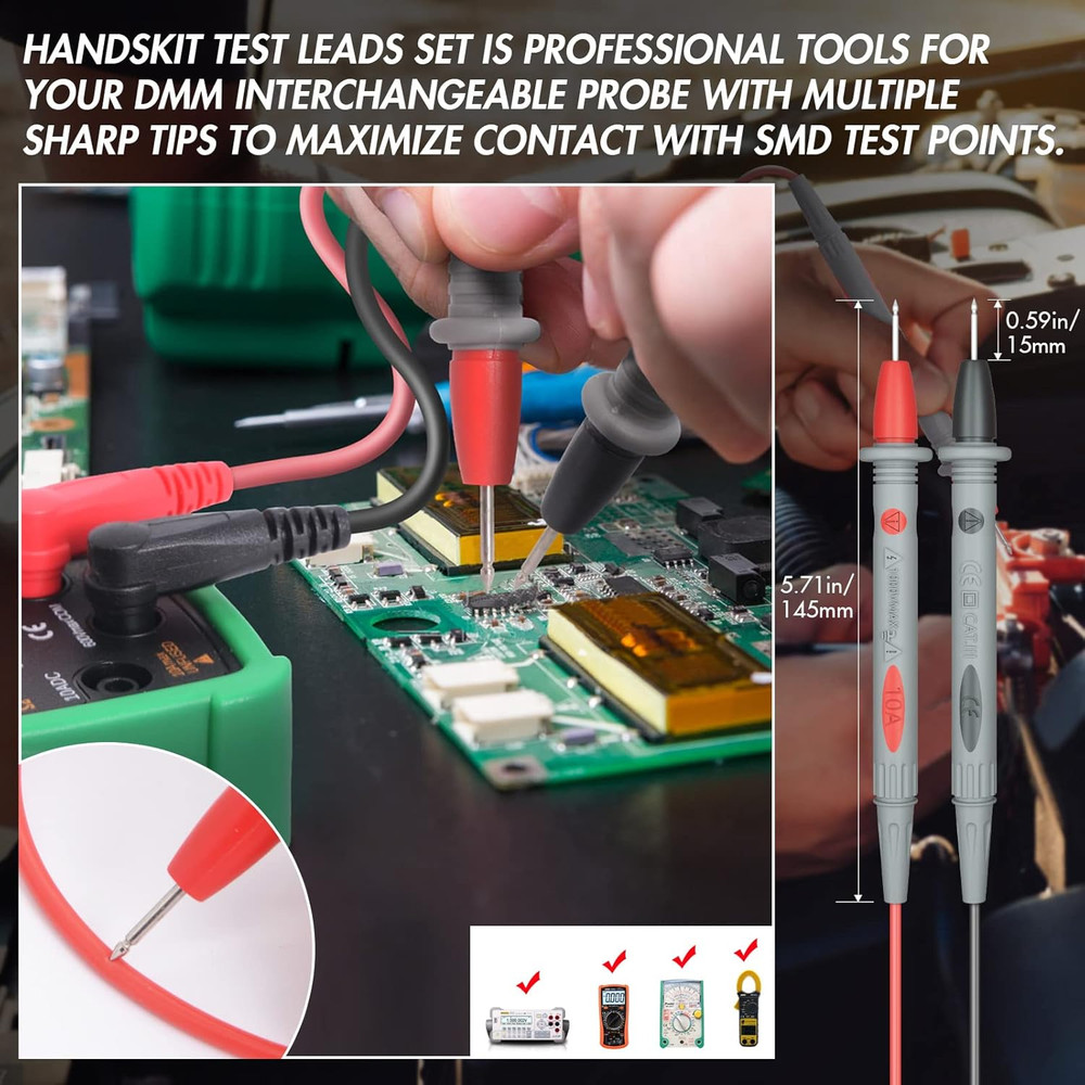 Electrical Multimeter Test Leads Set with Alligator Clips Test Hook Test Probes