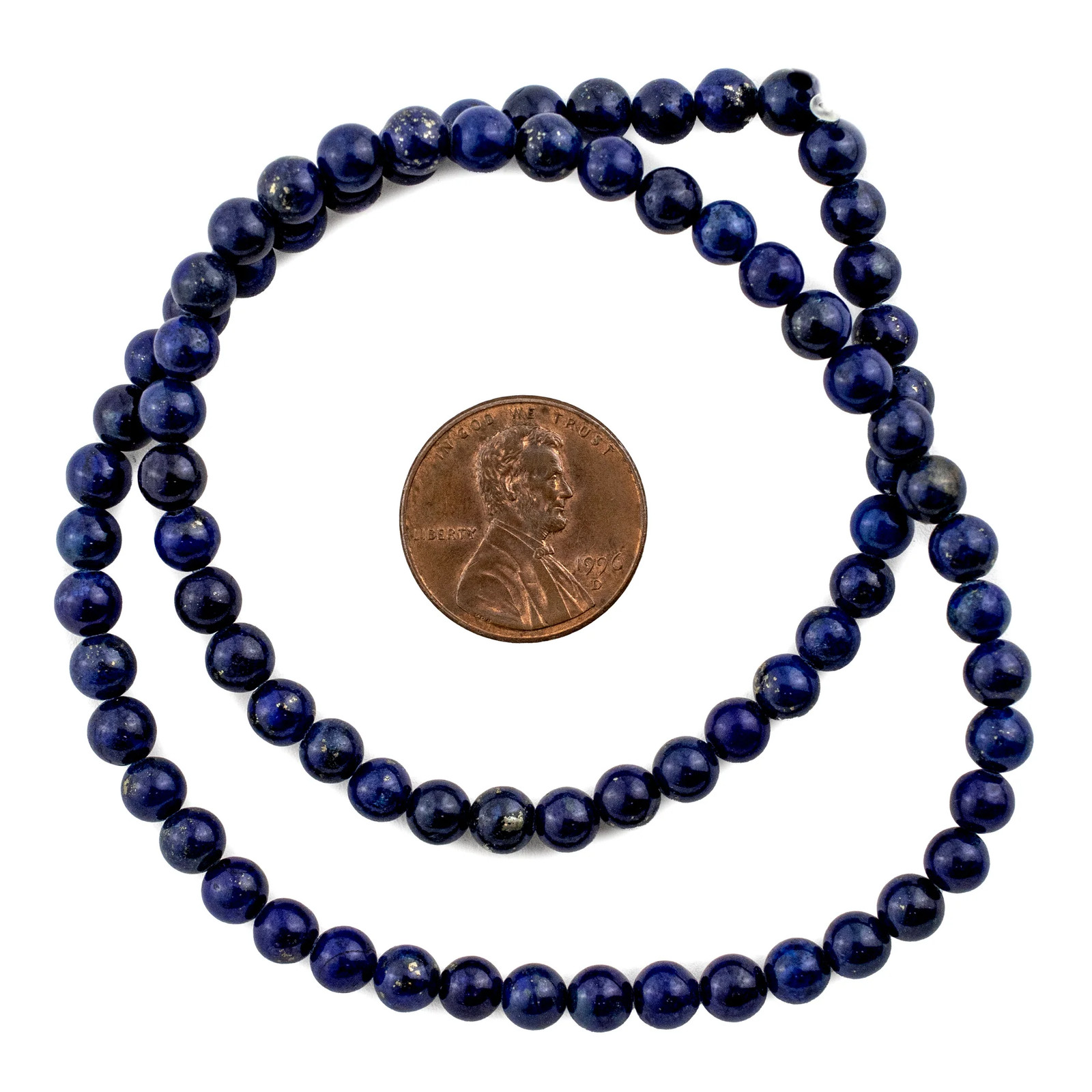 Vintage Round Dark Lapis Lazuli Beads 5mm Blue Gemstone 16 Inch Strand