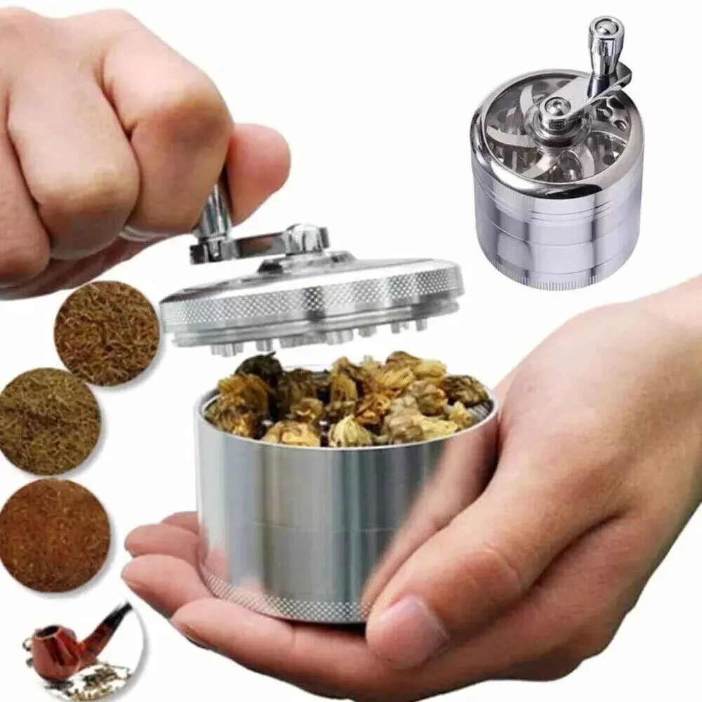 4 PCS Herb Tobacco Grinder Spice Herbal Metal Smoke Crusher Handle Hand Muller