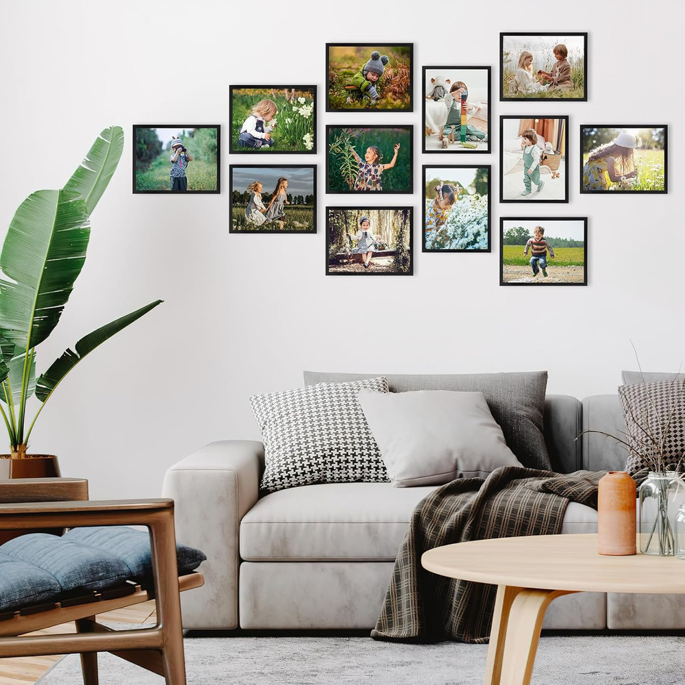 18 Packs 8.5X11 Black Multi Picture Frames Set, Certificate Frames for Document
