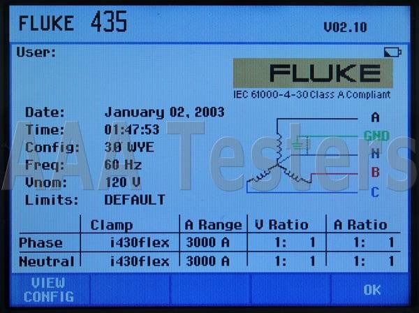 Fluke 435 Three Phase Power Quality Analyzer Meter w/ Interharmonics Inrush