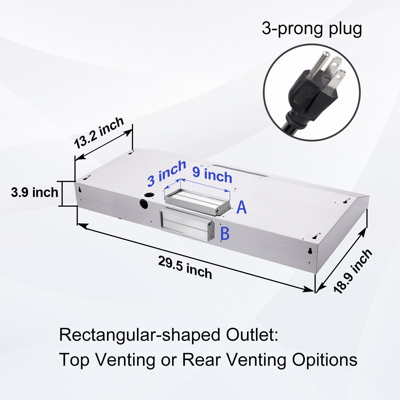 Kitchen Range Hood 30 inch Under Cabinet Cook Vent 230CFM Fan Ducted/Ductless