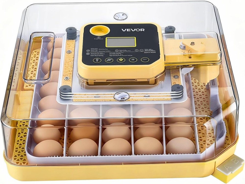 Efficient 48 Egg Poultry Incubator with 360° Clear Window & Stable Design