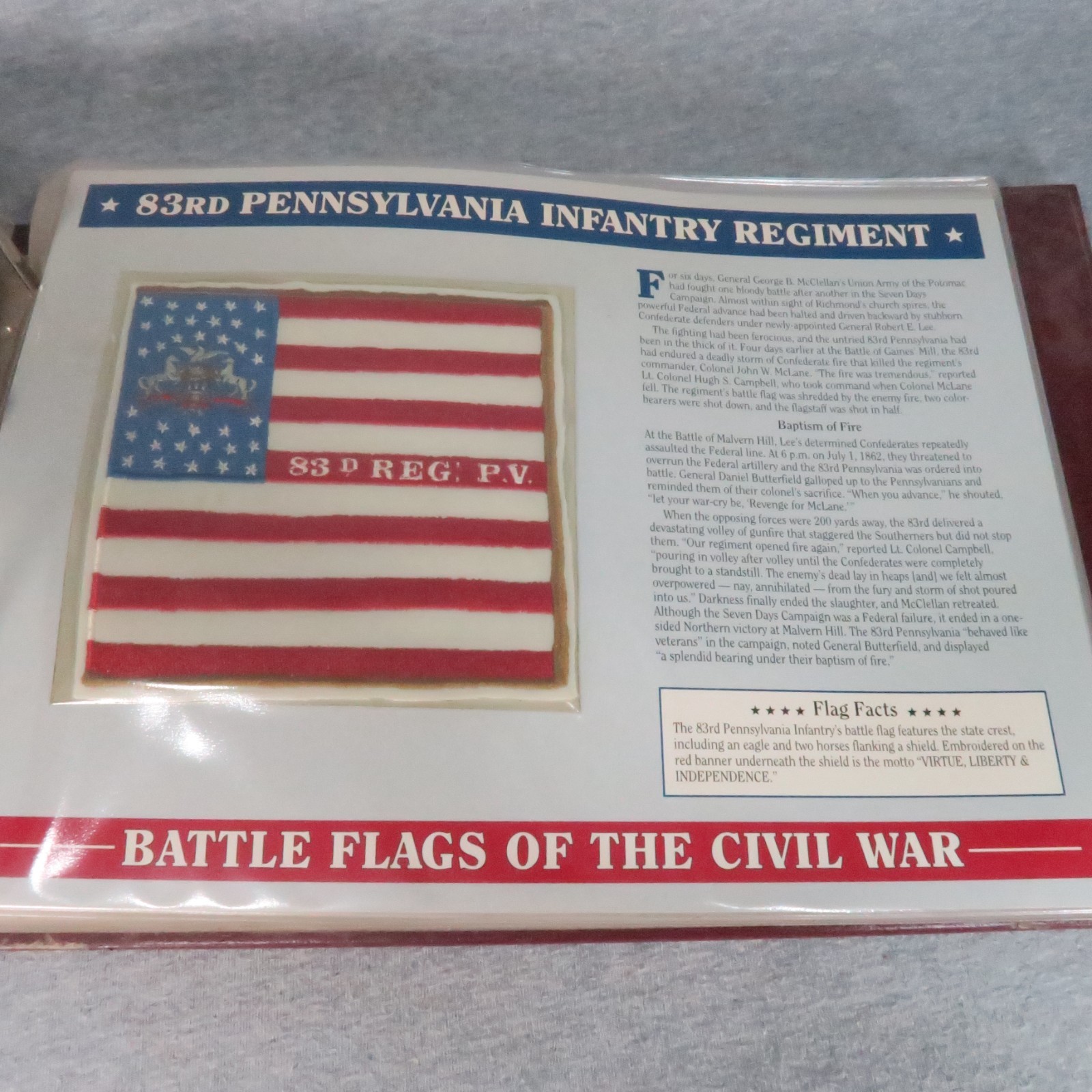 Willabee & Ward Battle Flags of the Civil War Patches in Collection Album