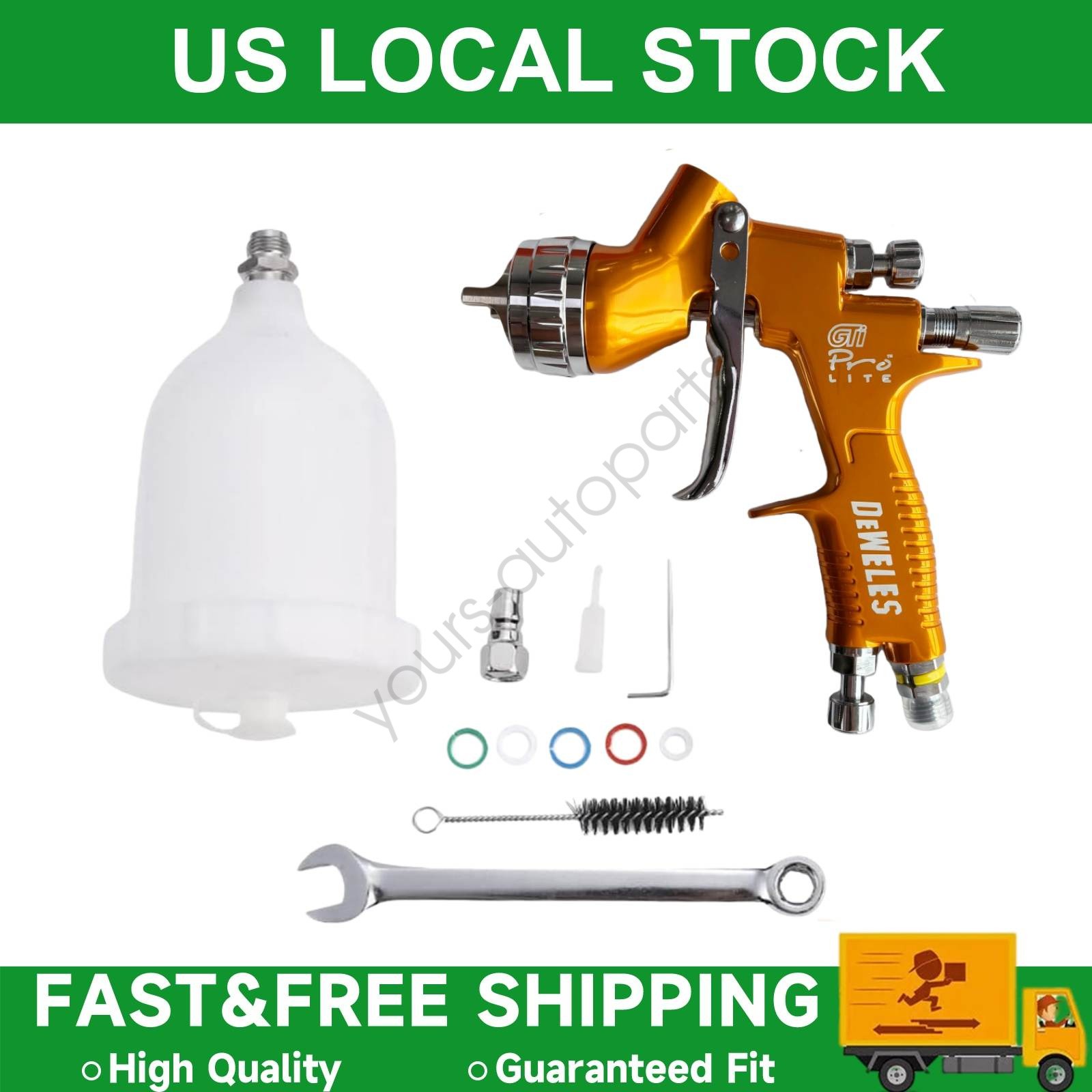 For DEWELES Gold Tool Pistol Spray Gun Paint Cars GTI PRO LITE 1.3mm TE20