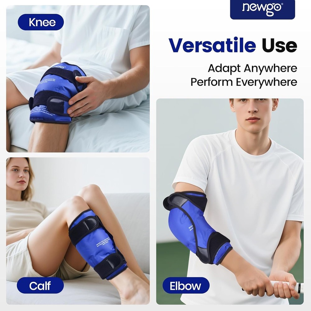 Full Coverage Gel Cold Pack for Knee Surgery Recovery - Adjustable & Flexible