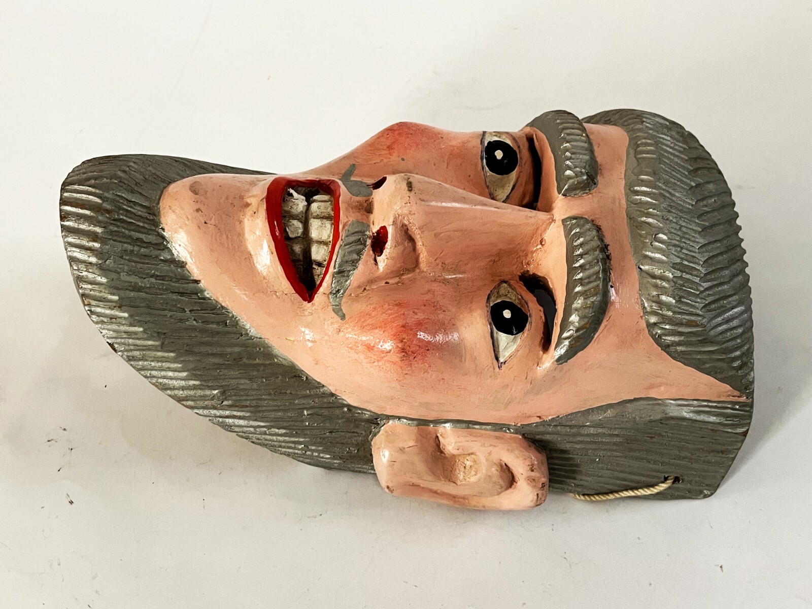 MEXICAN MICHOACAN FOLK ART HAND CARVED PASTORELAS ERMITANO HERMITANO DANCE MASK