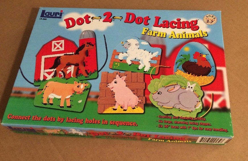 Lauri Dot 2 Dot Lacing Farm Animals