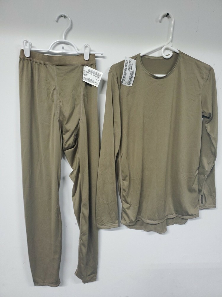 Base level 1 Silk Thermal Tan Top small Regular Bottom Set  coyote new poly