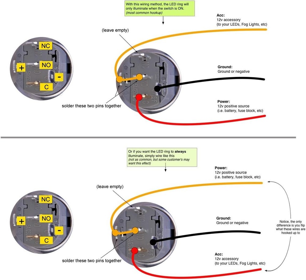Latching Push Button Switch U16F5 1NO1NC SPDT ON/Off Black Shell with Red
