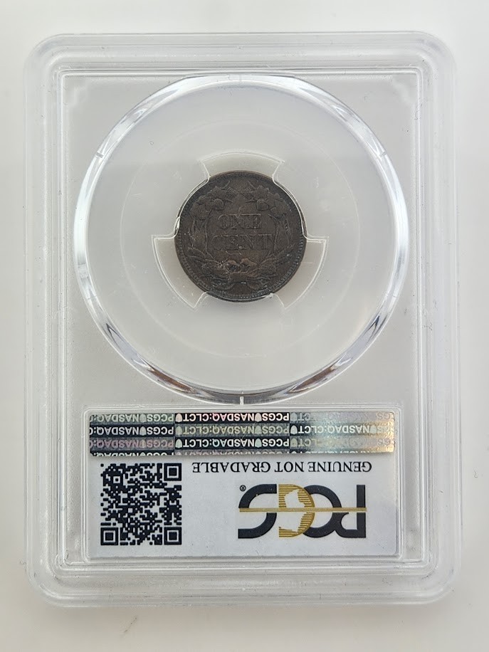 1858 Flying Eagle Cent (Large Letters), PCGS Cleaned-VF Detail