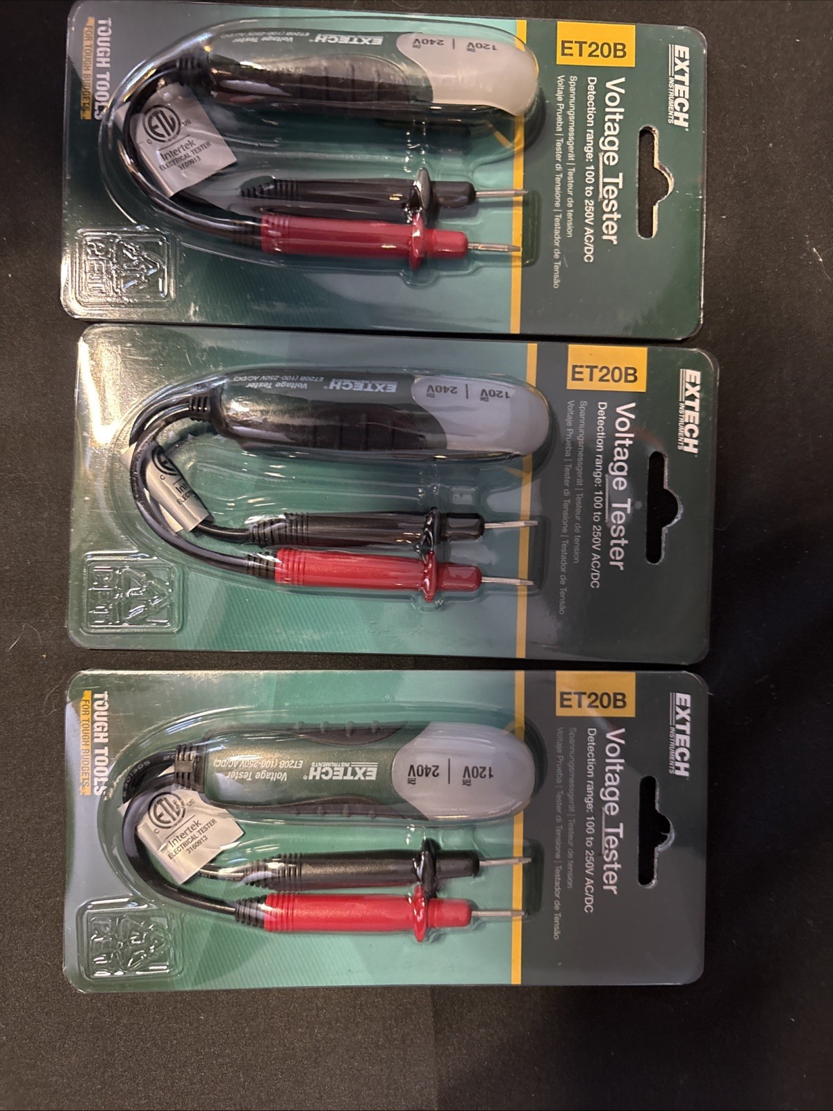 Extech ET20B Compact AC/DC Voltage Detector 100-250V Lot Of 3