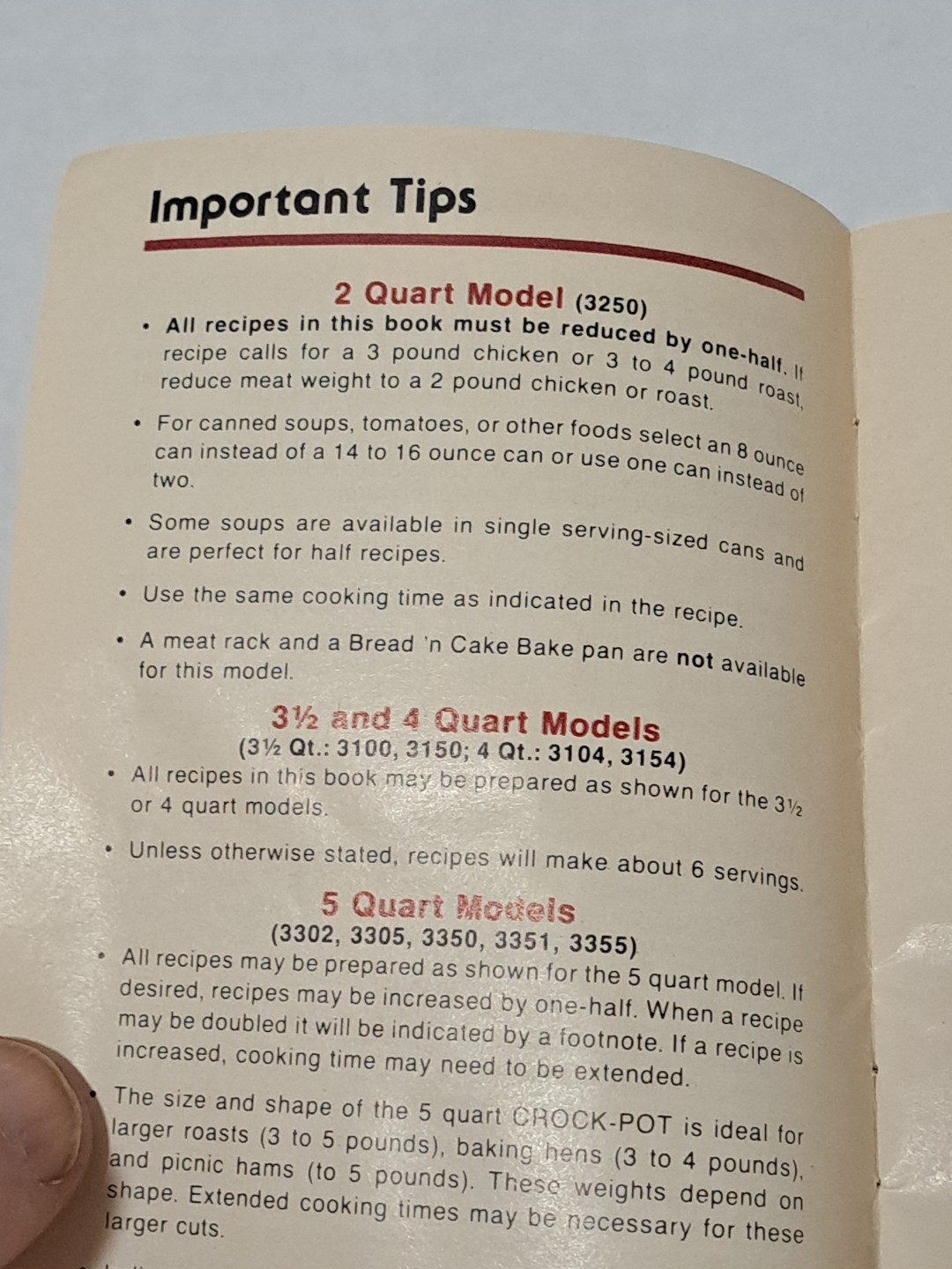 Vtg Rival Crock-Pot Stoneware Slow Cooker Instruction Manual & Recipes #3150