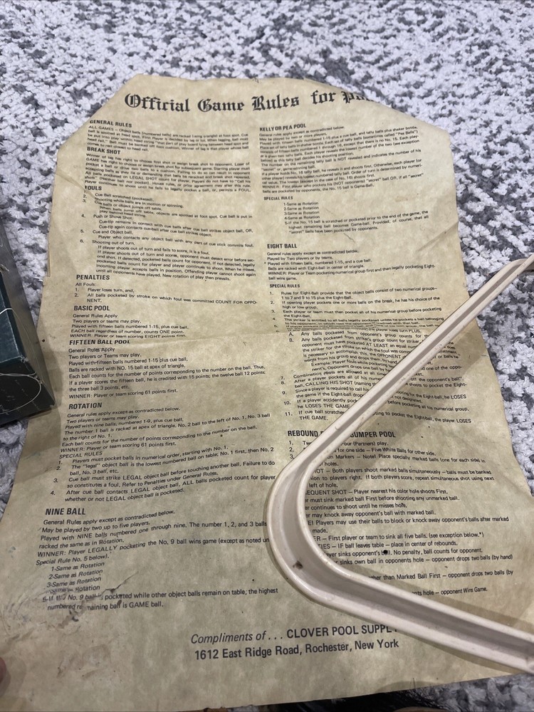 Vintage Billards Lot