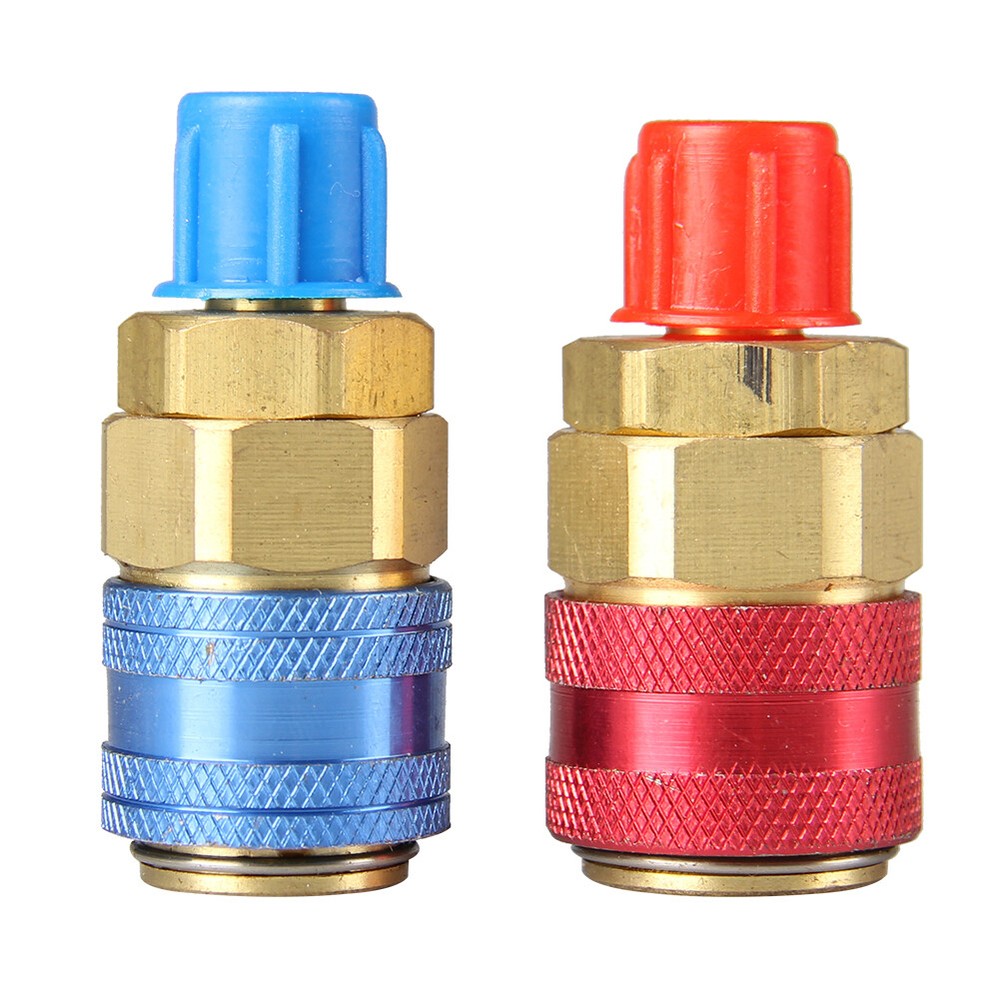 AC Conversion Quick Manifold Connector Adapter Gauge Straight Coupler Low High