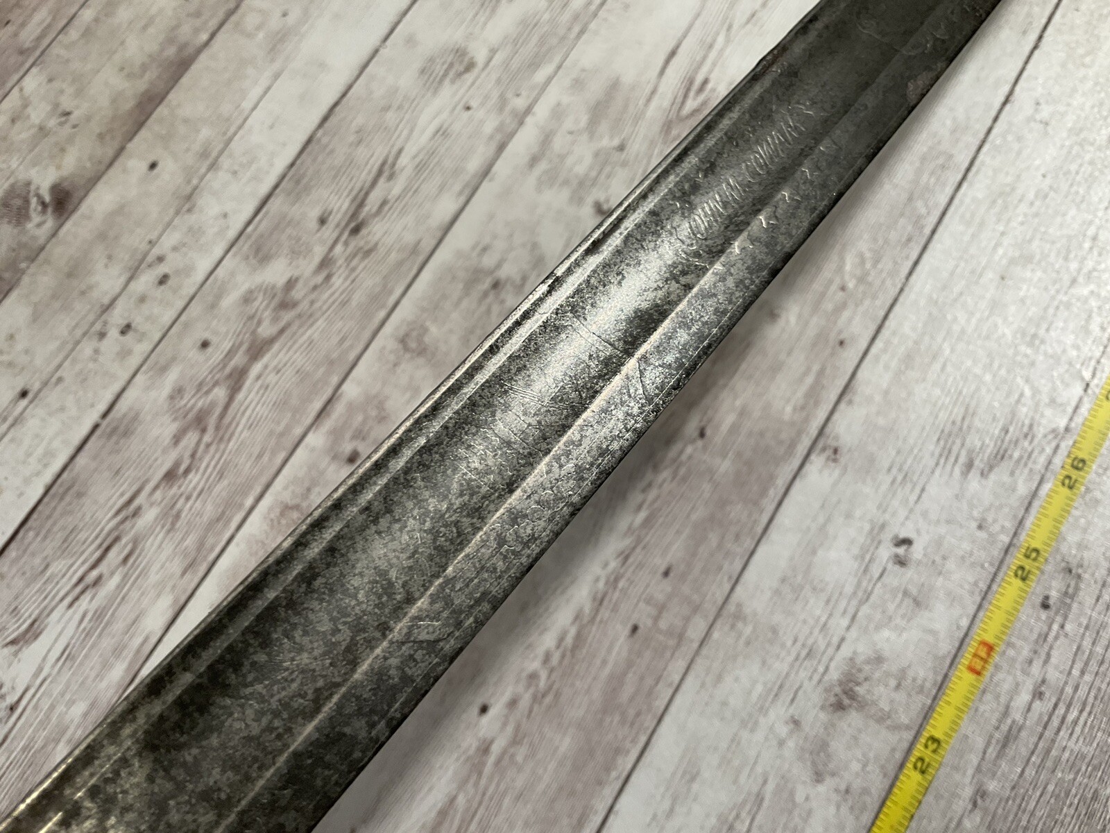 ORIGINAL CIVIL WAR BARN FIND CUSTOM USN OFFICER SWORD NAMED WITH METAL GRIP