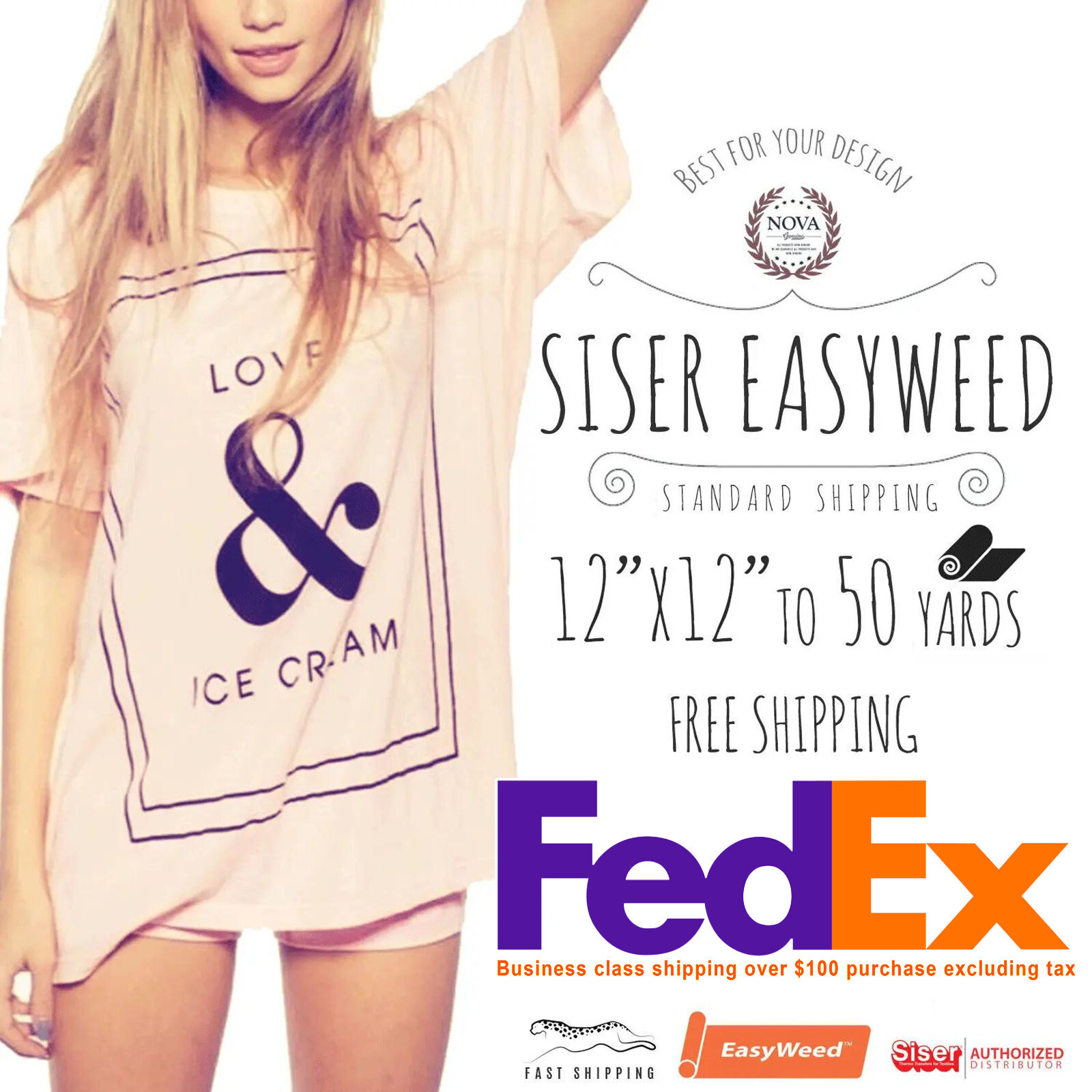 Siser Easyweed HTV 12"x12", 1, 5, 10, 25, 50 Yards FREE SHIPPING!!