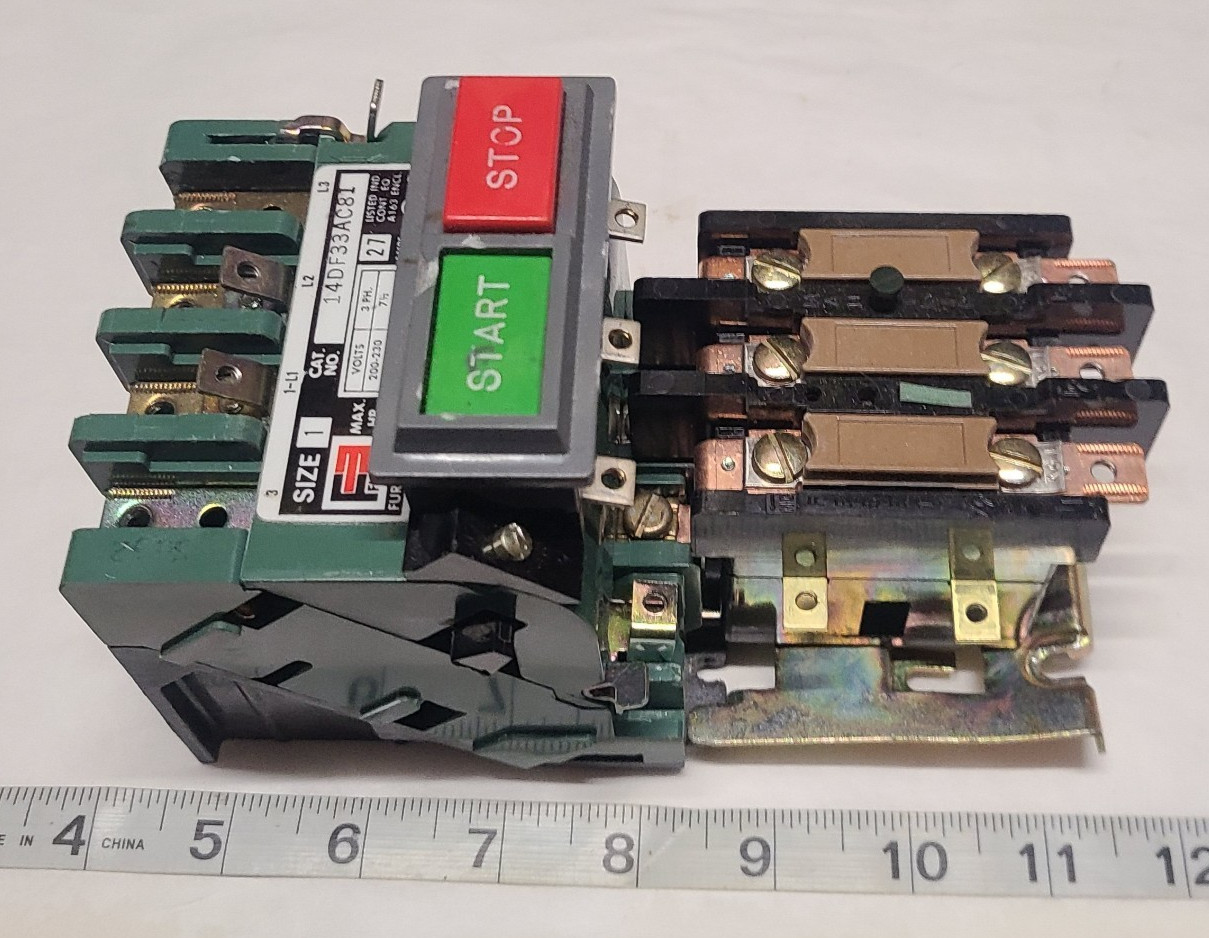 Furnas 14DF33AC81 Motor Starter Size 1, 27A Max, 200-575V rated 3 PH, 7.5-10 H.P