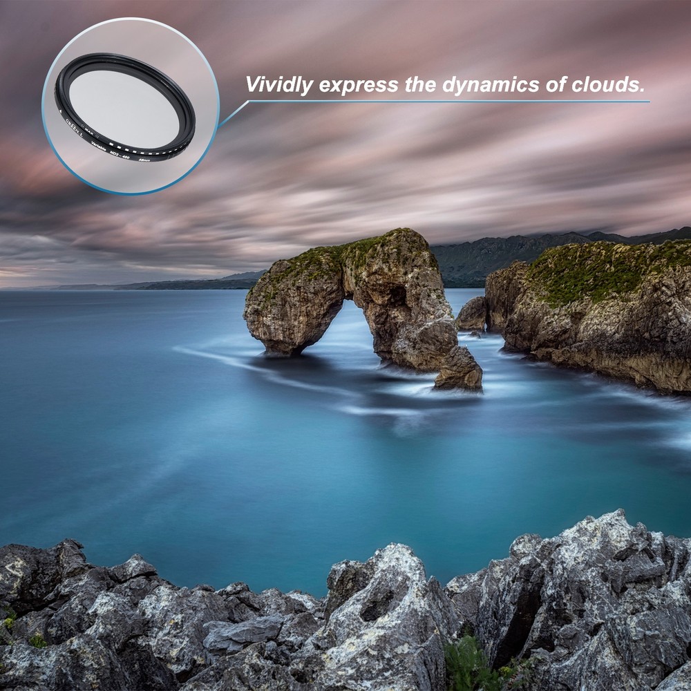 ND2-400 Lens Filter Variable Neutral Density Lens Filter 58mm