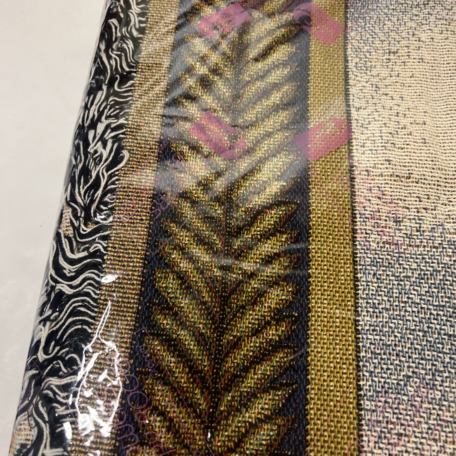 NEW Woven Tapestry of the 23rd Psalm 60"x50" Christian Prayer Lamb Blanket Decor