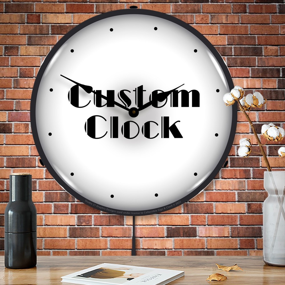 Custom Clock Lighted, Backlit, LED, Wall Clock, Free Shipping
