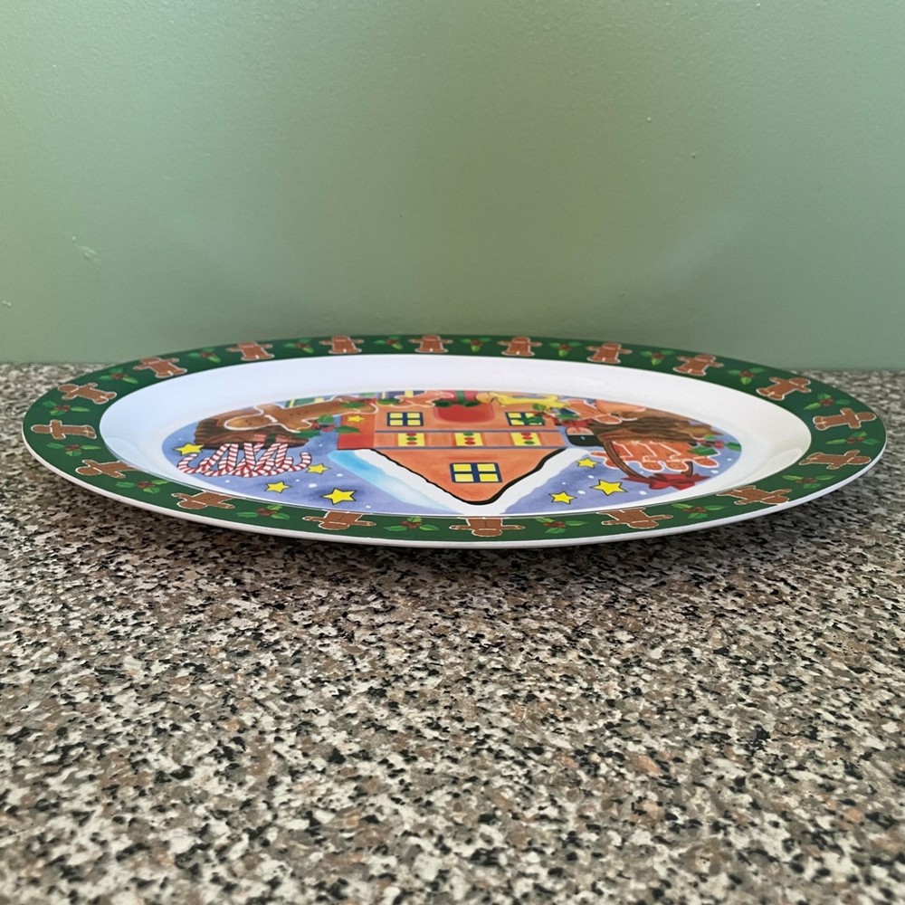 Gingerbread Man & House Melamine Serving Platter
