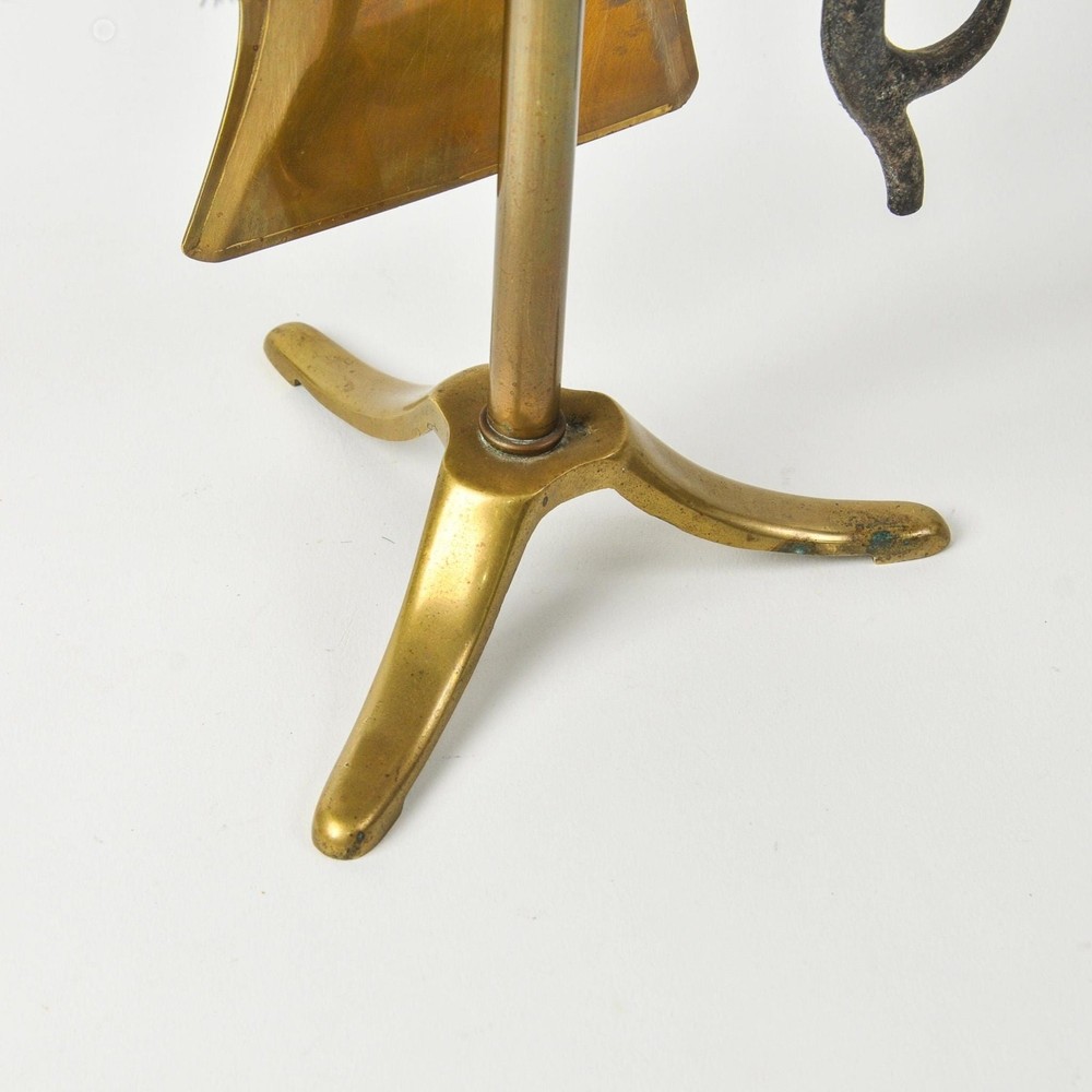 Vintage Solid Brass Fireplace Tool Set Small Four Piece Hearth Set